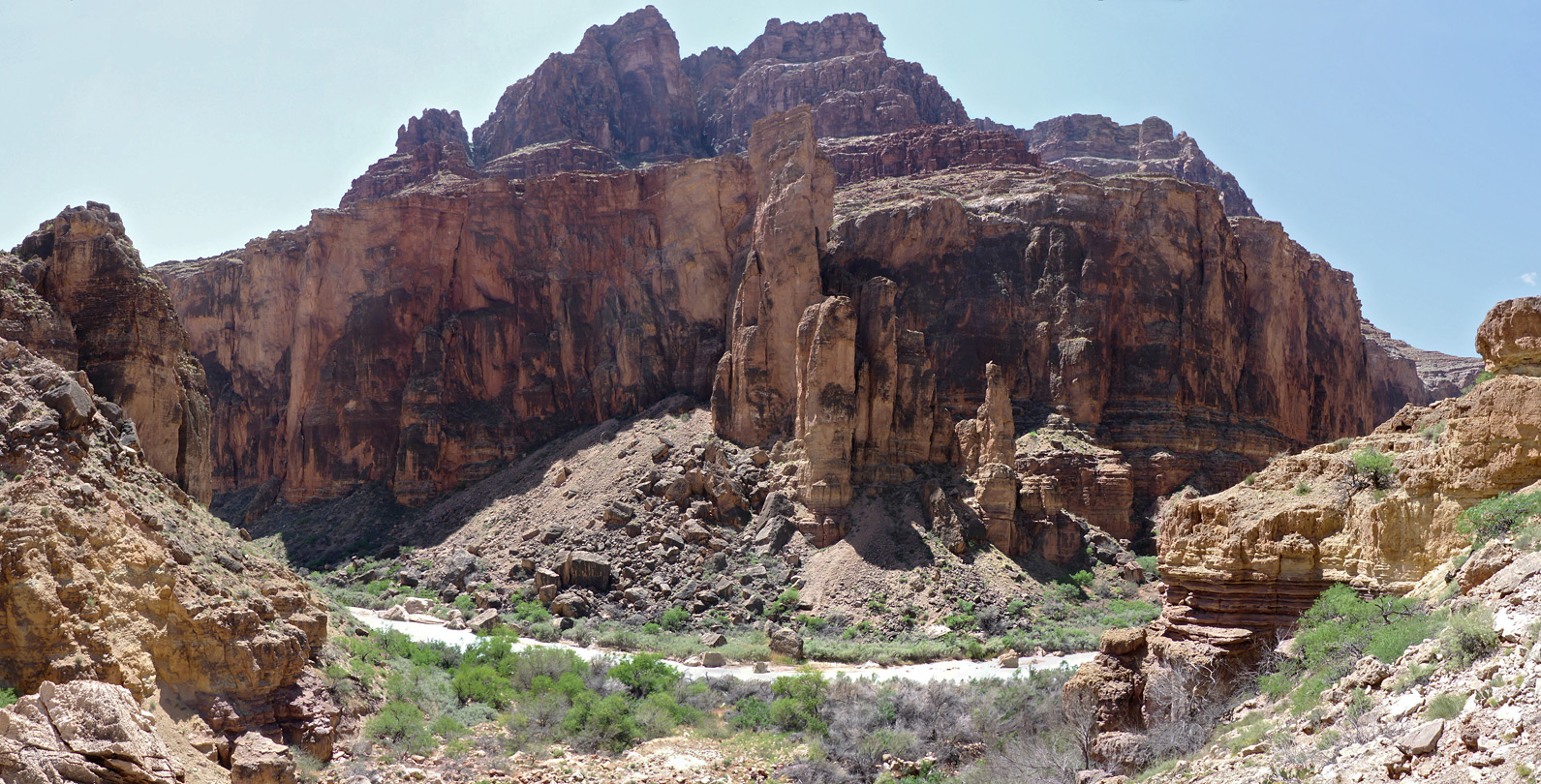 Cliffs south of the river