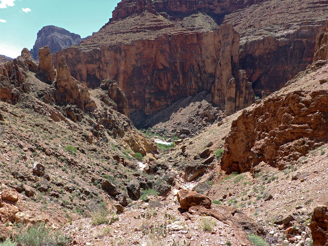 V-shaped canyon