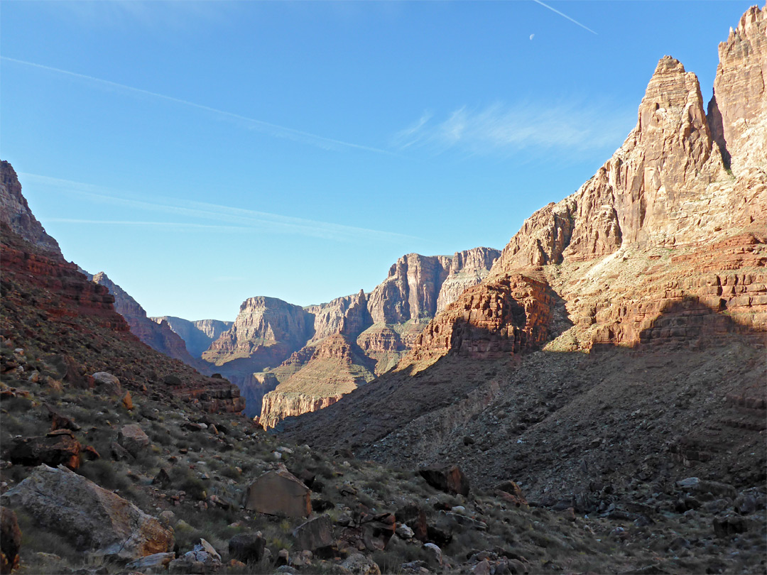 Cliffs to the south