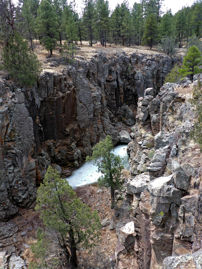 Pool below cliffs