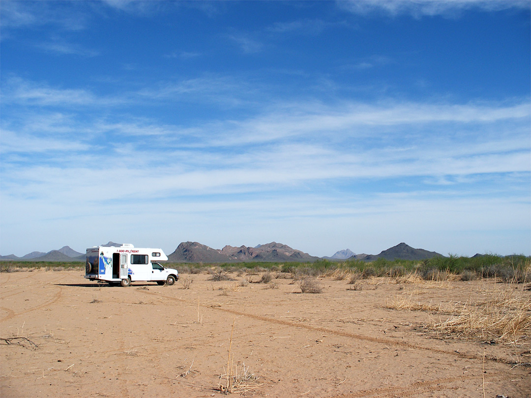 Camping beneath the Waterman Mountains