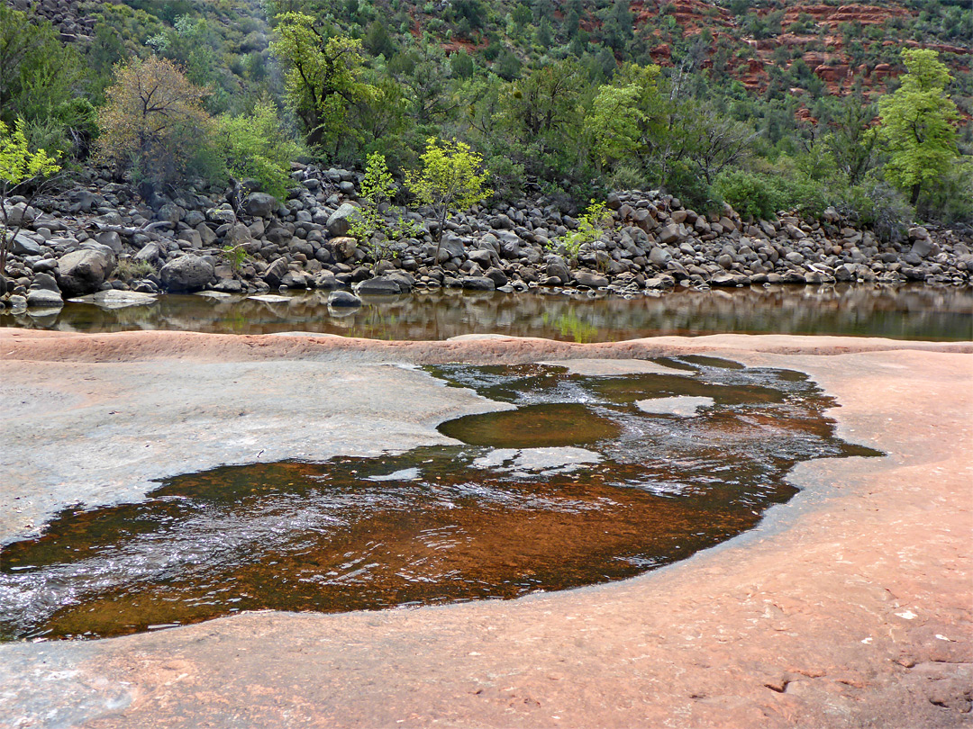 Stream across slickrock