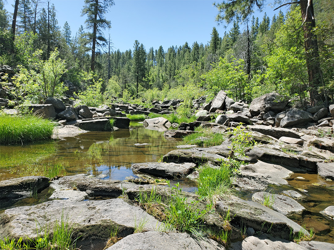 Pool and boulders