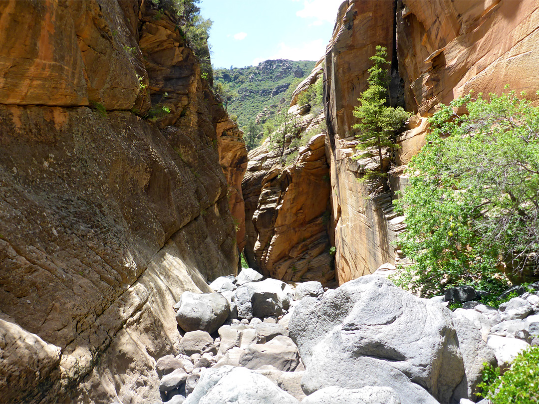 Descending streambed