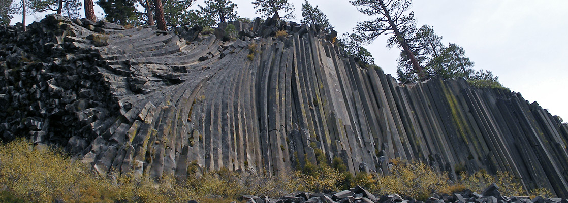 The main volcanic formations at Devils Postpile NM