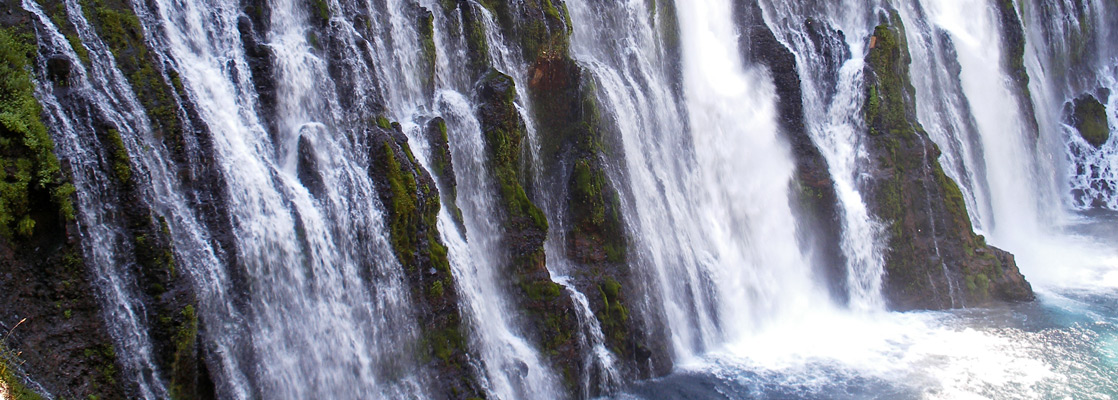 The many streams of Burney Falls, along Burney Creek