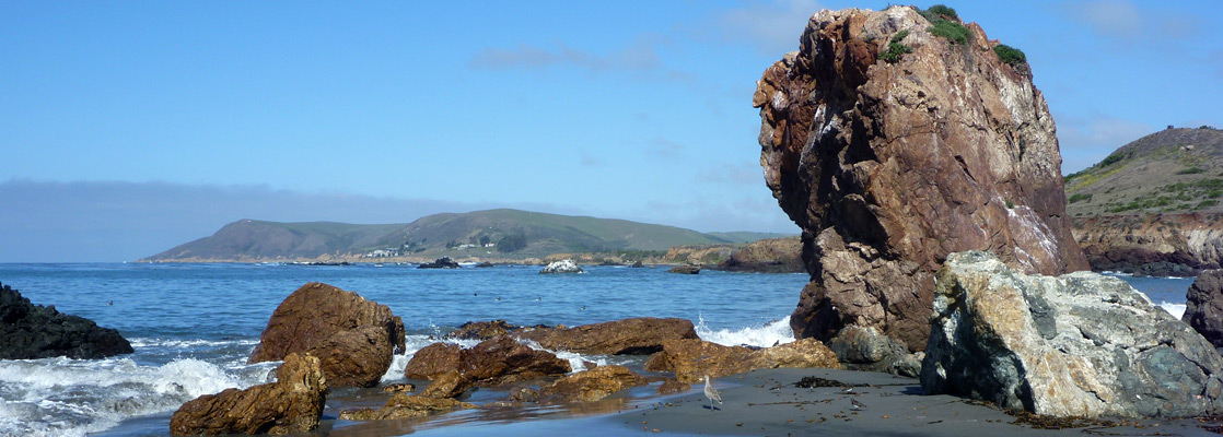 Isolated rocks at low tide, Estero Bluffs