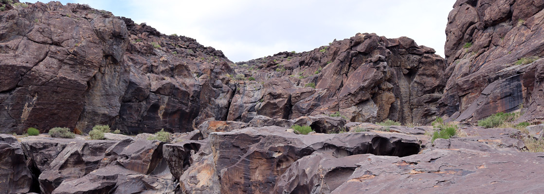 Bench below the upper narrows at Fossil Falls