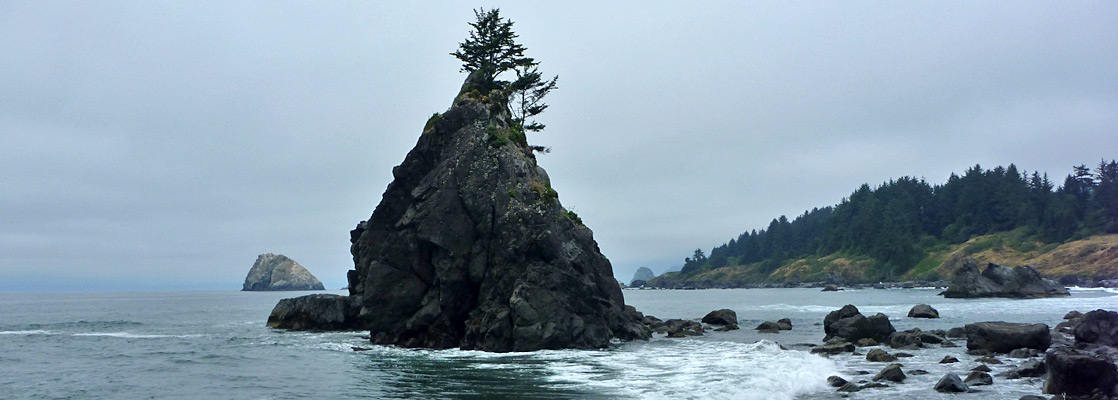 Steep-sided island beside Hidden Beach, Redwood National Park