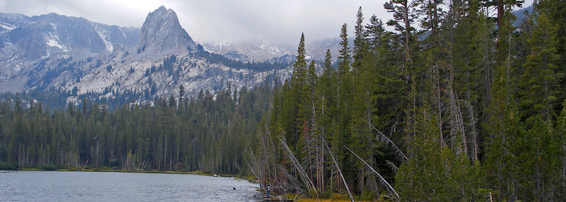 West shore of Lake Mamie, looking south towards Mammoth Crest