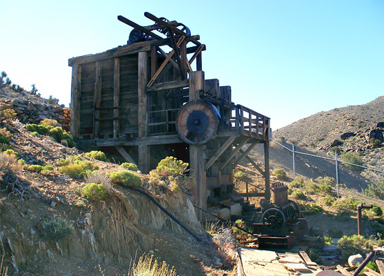 The ten stamp mill at Lost Horse Mine