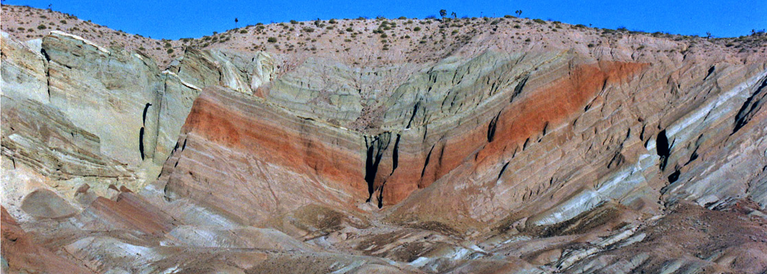 Colorful strata in Rainbow Basin