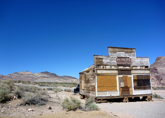 Front of the Rhyolite Mercantile store