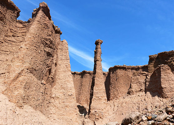Cliffs and spires of red conglomerate
