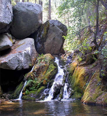 Large pool and boulders along Sheep Creek