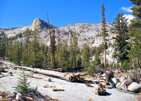 The Ten Lakes Trail, a mile north of May Lake