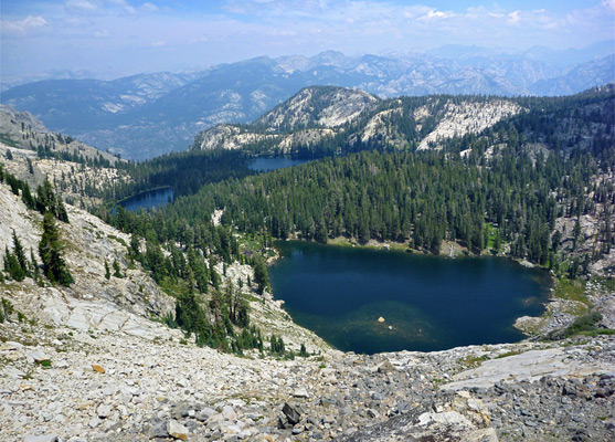 Scree slope above three of the Ten Lakes