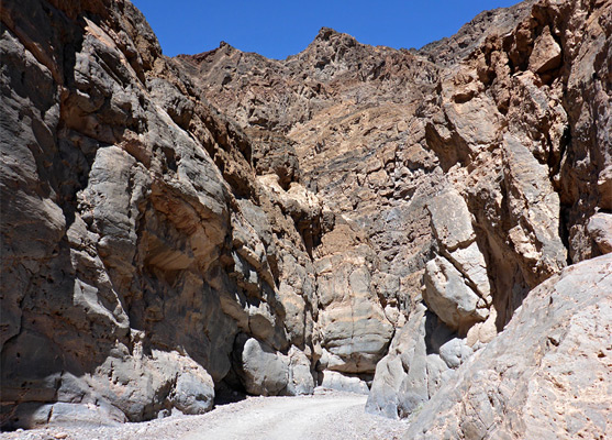 Titus Canyon Road, approaching a narrow bend