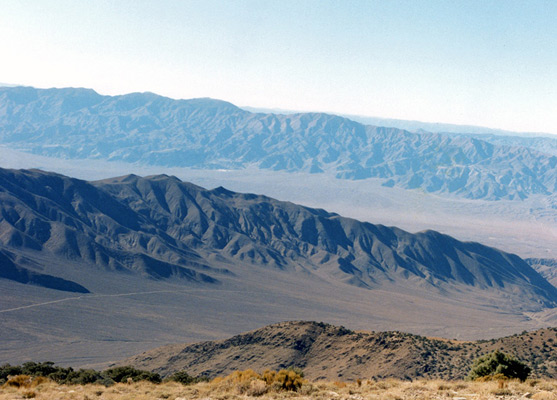 View over Wildrose Canyon, near the summit of Wildrose Peak