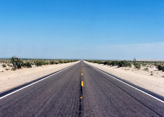 Straight road through the Yuha Desert