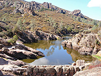 Dam forming Bear Gulch Reservoir