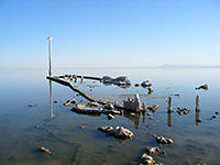 Debris in shallow water