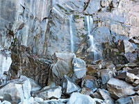 Boulders below the cliffs