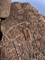Overlapping petroglyphs