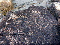 Petroglyphs on a boulder