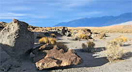 Grey and brown boulders