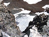 Glacier beneath the summit