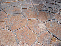 Basalt polygons on top of the cliffs