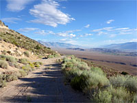 View north along the road