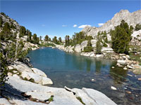 Rock-lined pond