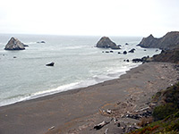 Grey sand beach at Sonoma Coast State Park