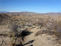 Valleys and hills to the west