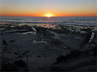 Tide pools at sunset