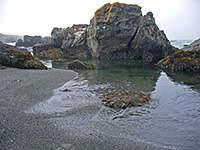 Gray sand beach