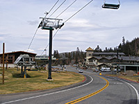 Ski lift over Minaret Road