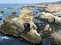 Sea stack with cave