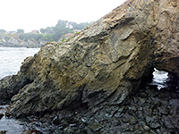 Cliffs above a sea cave