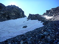 Snowy scree slope