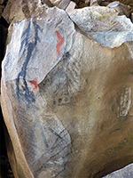 Red and grey pictographs