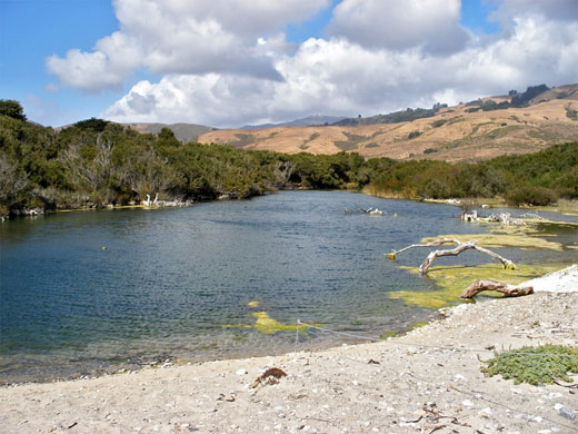 Coastal lagoon, at the end of the Big Sur River