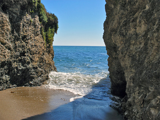 Narrow inlet near Sculptured Beach