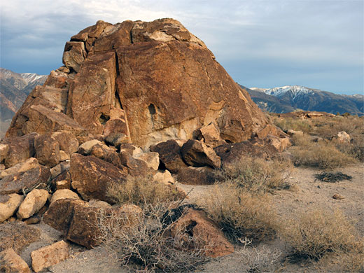 Colorful ignimbrite boulder