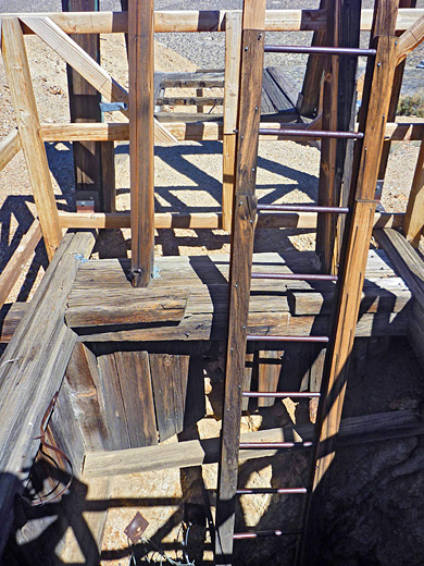 Ladder in a mine shaft