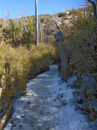 Snow-covered path, to Stonewall Peak