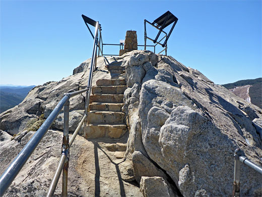 Steps to the granodiorite summit of Stonewall Peak