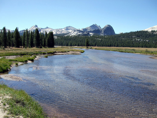 Wide, shallow section of the Tuolumne River